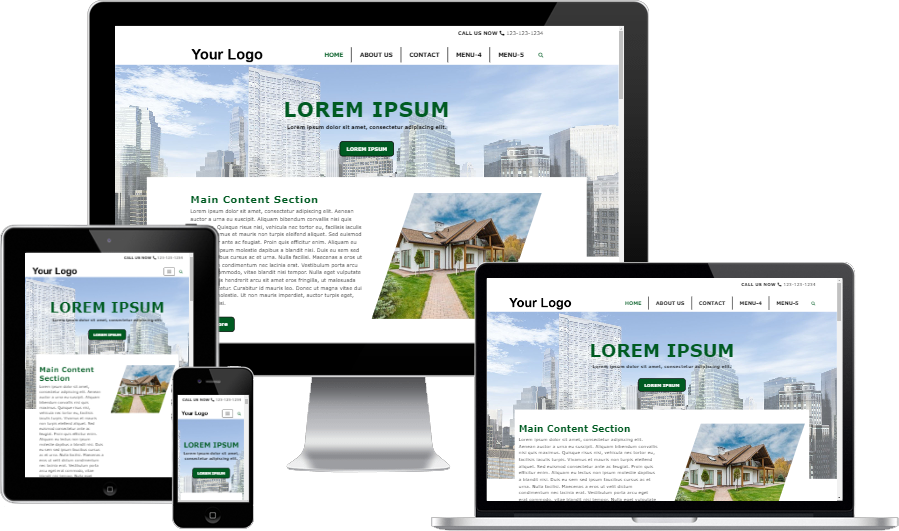 Caldwell Website Template thumbnail showing multiple devices