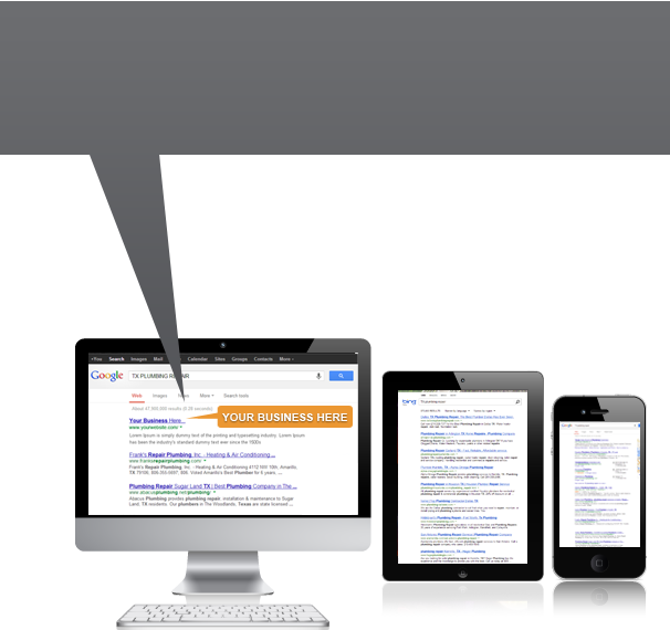 Image of devices showing search results